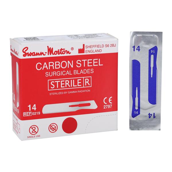 Blade Surgical Swann Morton #14 Carbon Steel Sterile Disposable 100/Bx