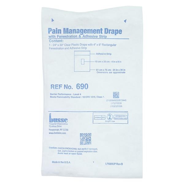 30x24" Sterile Pain Management Drape 4x8" Fenestrated