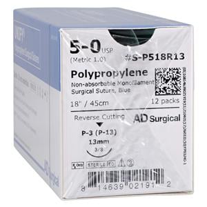 Unify Suture 5-0 18" Polypropylene Monofilament P-3 Blue 12/Bx