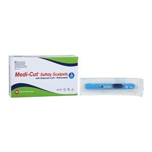 Medi-Cut Disposable Retractable Safety Scalpel #15 Stainless Steel Sterile