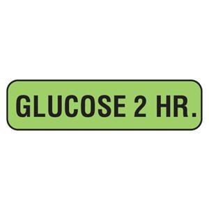 Label Glucose 2 hr Fluorescent Green 5/16x1-1/4" 500/Rl