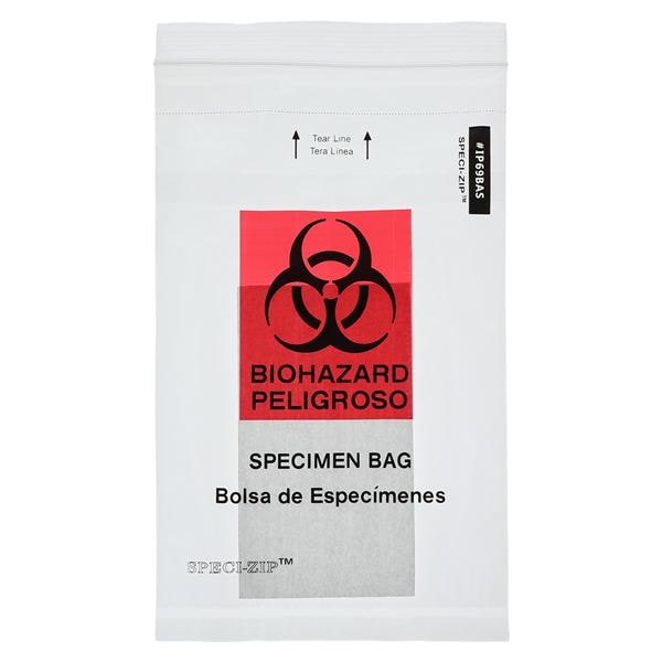 Speci-Zip Biohazard Bag Clear Zip Closure With 3-Wall/ Document Pouch 1000/Ca