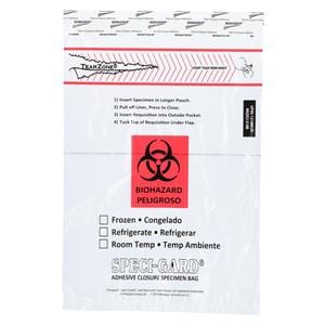 Speci-Gard Specimen Transport Bag Clear Adhesive Closure W/ 2-Wall/ Pckt 500/Ca