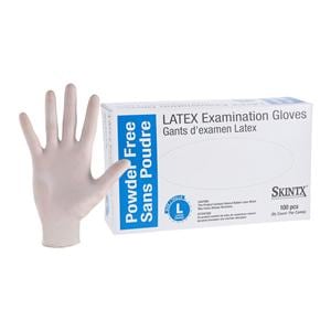 SkinTX Latex Exam Gloves Large White Non-Sterile, 10 BX/CA