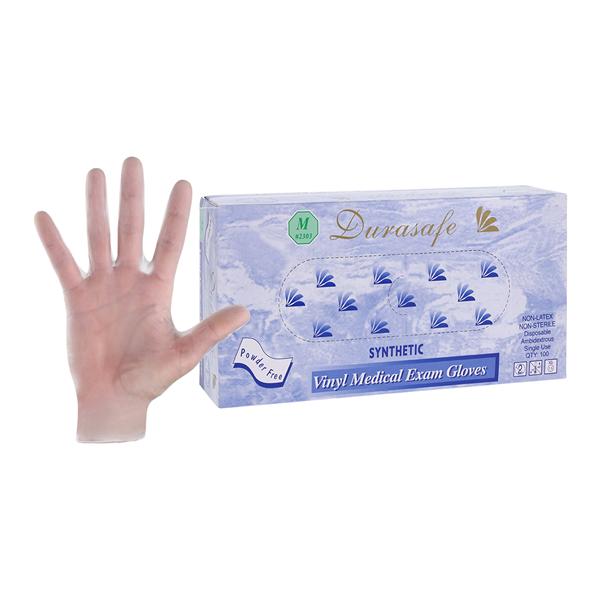 Durasafe Vinyl Exam Gloves Medium White Non-Sterile, 10 BX/CA