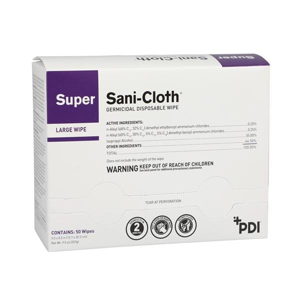 Super Sani-Cloth Surface Wipe Disinfectant Large Packets 50/Bx