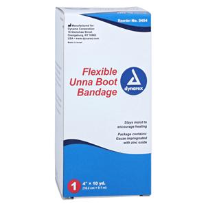 Unna Boot Bandage Zinc Oxide 4"x10yd White Non-Sterile 1/Ea