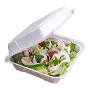 Food Service Container Foam White 3 Compartment Disposable 150/Ca