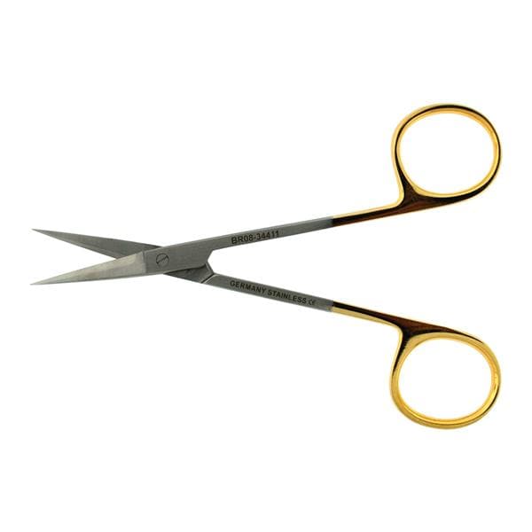 Iris Scissors Straight 4-1/2" Tungsten Carbide Non-Sterile Reusable Ea