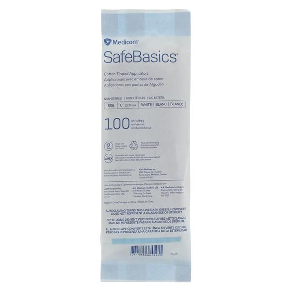 SafeBasics Applicator 6 in Wood Shaft Non Sterile 10000/Ca