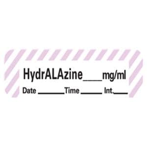 Anesthesia Label DTI Hydralazine mg/mL White/Violet 1-1/2x1/2" 600/Rl