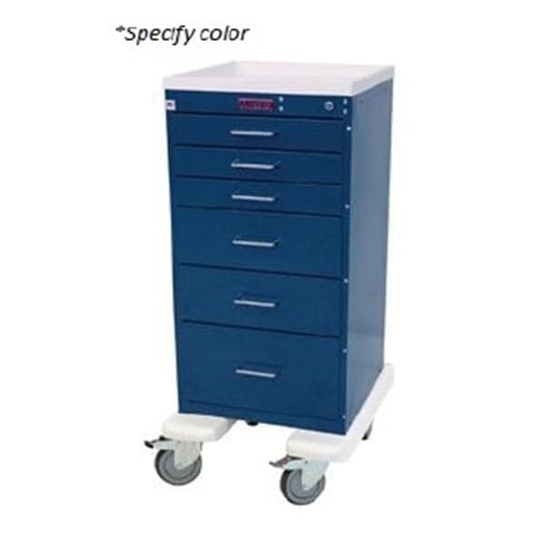 Mini-Cart Anesthesia Cart 43-3/4x19-1/2x25" Caster (6) Drawer