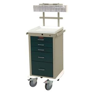 Mini Line Anesthesia Cart 25x19.5x52.5" (4) 5" Caster/1 Locking (5) Drawer