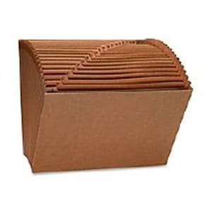 Heavy-Duty Accordion File No Flap Letter Size 21 Pocket A-Z Brown Ea