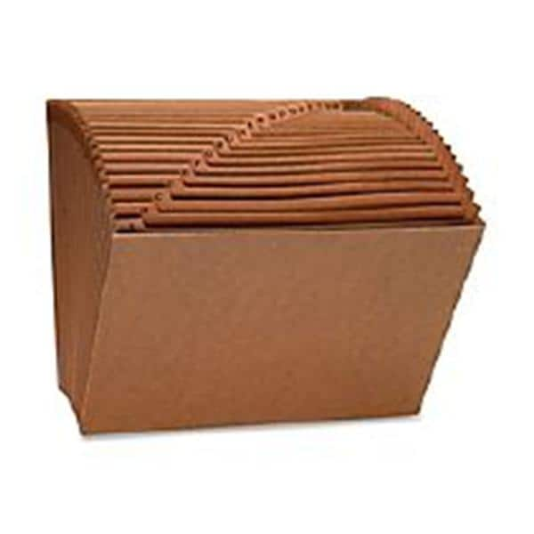 Heavy-Duty Accordion File No Flap Letter Size 21 Pocket A-Z Brown Ea