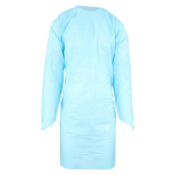 Protective Gown Plastic Film Universal Blue 75/Ca