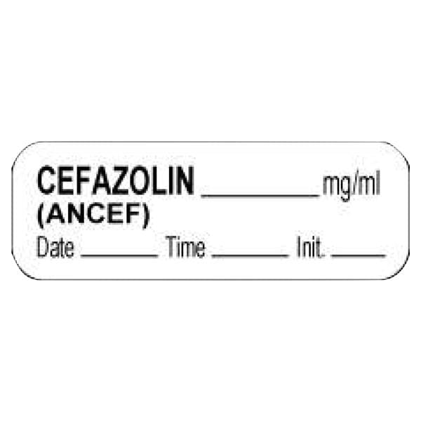 Anesthesia Label Cefazolin mg/ml White 1/2x1-1/2" 1000/Rl