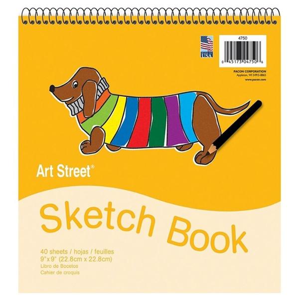 Pacon Art Street Sketch Book 9" x 9" 40 Sheets White Ea