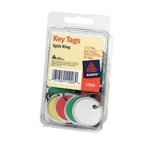 Avery Metal Rim Key Tags 1.25 in Assorted Colors 50/Pk