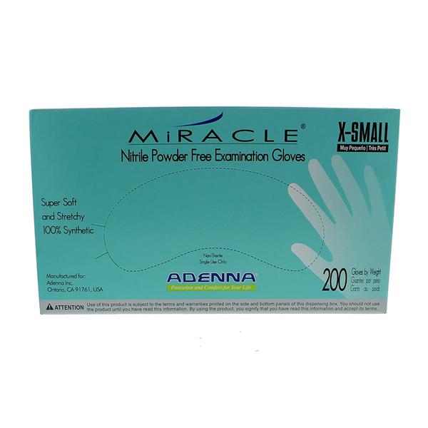 Miracle Nitrile Exam Gloves X-Small Blue Non-Sterile