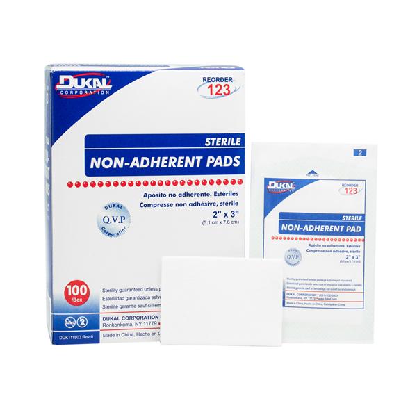 Film Pad 2x3" Sterile Non-Adherent White Absorbent LF