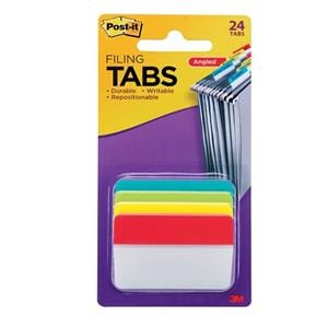 Post-it Durable Hanging File Folder Tab 2 in Asst 24/Pack 24/Pk