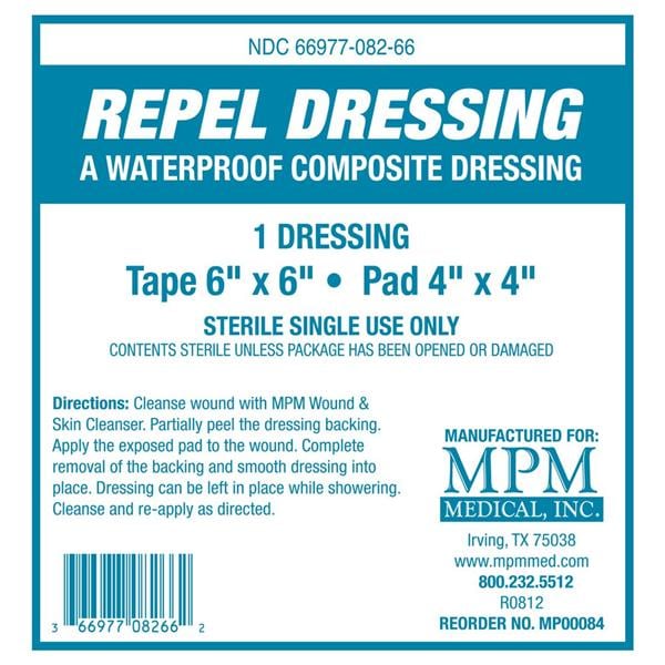 Repel Composite Composite Dressing 6x6" Non-Adherent Adhesive White Absorbent