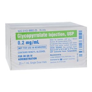 Glycopyrrolate Injection 0.2mg/mL SDV 1mL 25/Bx