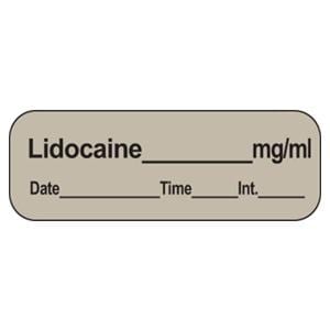 Label Lidocaine 1.5x.5 Gray 600/Rl 600/Rl