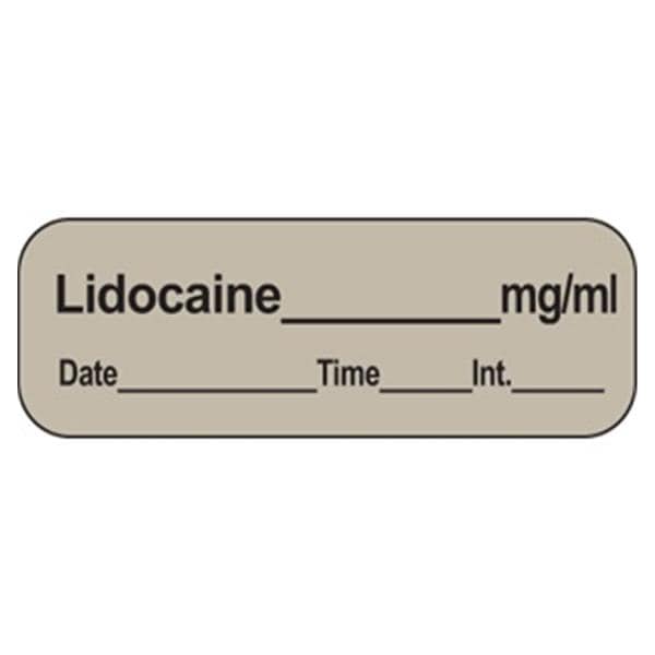 Label Lidocaine 1.5x.5 Gray 600/Rl 600/Rl