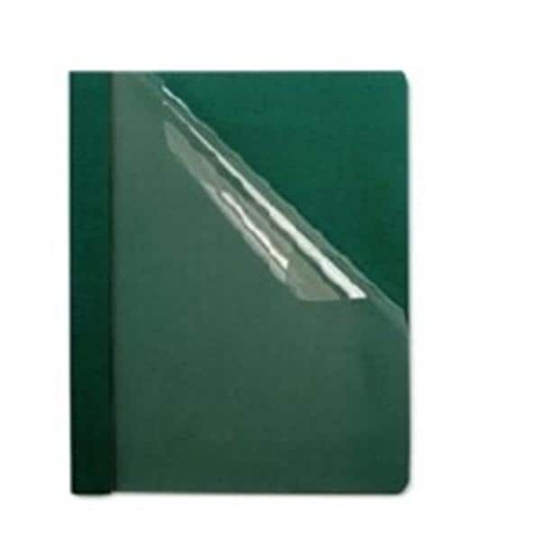 Clear Front Report Cover 8.5 in x 11 in Dark Green 25/Pack 25/Pk