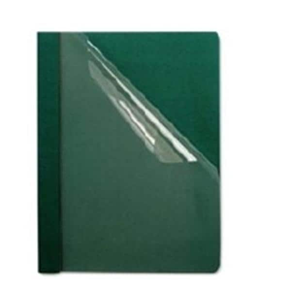 Clear Front Report Cover 8.5 in x 11 in Dark Green 25/Pack 25/Pk