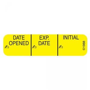 Communication Label Date Opened Yellow 1-9/16x3/8" 2Rl/Bx