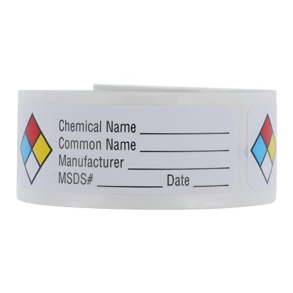 Label 2-1/2x3/4" MSDS Chemical Name NFPA 250/Pk
