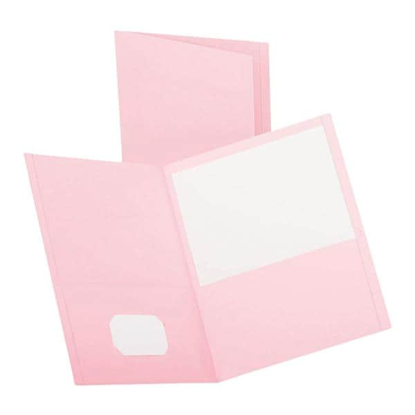 Oxford Twin-Pocket Portfolios 8 1/2 In X 11 In Pink 25/Pack 25/Pk