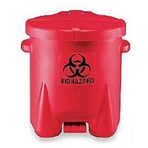Biohazard Container 21.8x18.7x22.4" Red/Black Plastic Ea