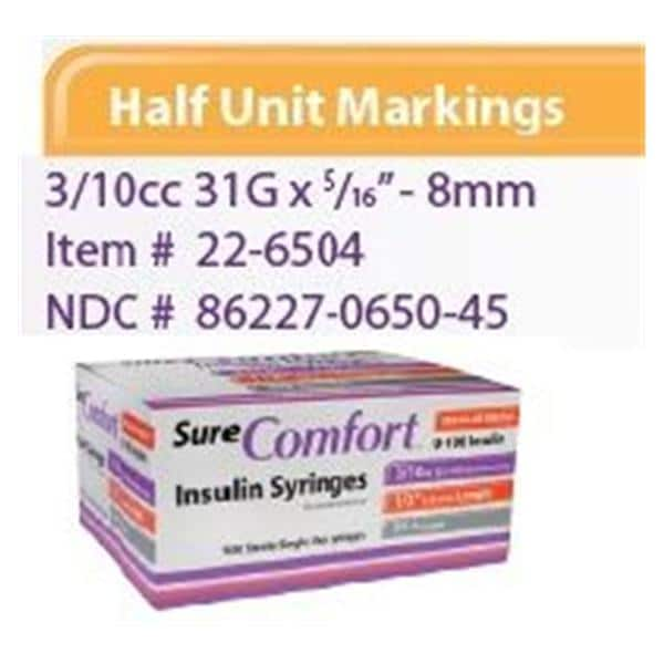 Surecomfort 22 6504 Insulin Syringe Needle Henry Schein Medical