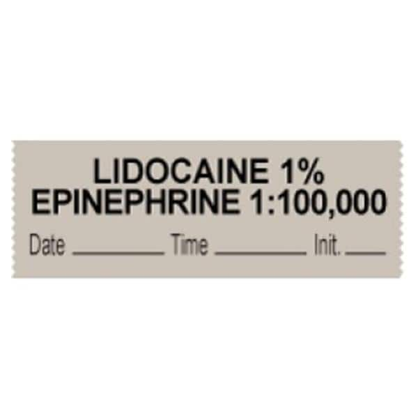 Label "Lidocaine w/Epi 1%" 500" Gray 1/Rl 1/Rl