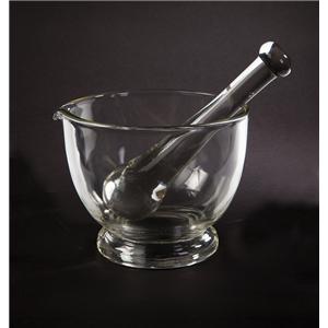 Mortar & Pestle Set Flint Glass 32oz Ea