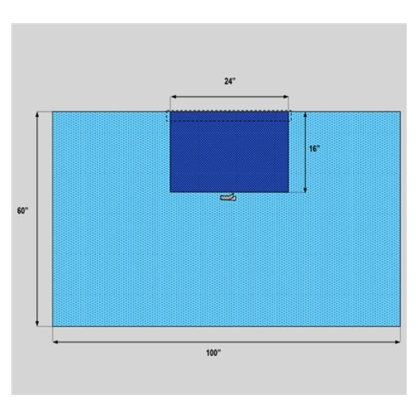 Century 100x60" Sterile Ortho Bar Drape Non-Fenestrated