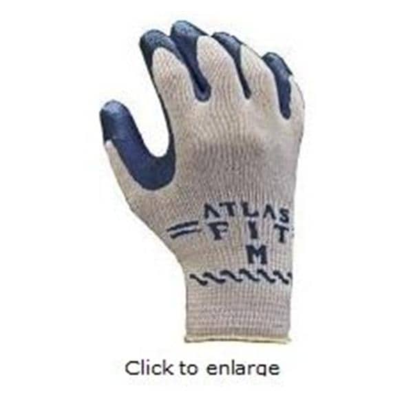 Atlas Fit 300B Knit Cotton / Latex Palm Coating General Purpose Gloves Sm Gr/Blk