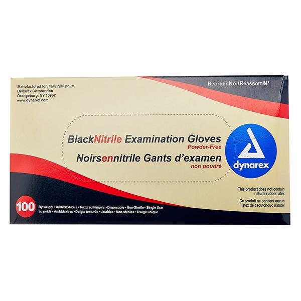 Nitrile Exam Gloves X-Large Black Non-Sterile