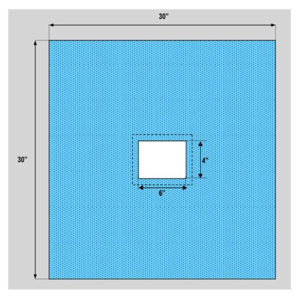 30x30" Sterile Utility Drape 4x6" Fenestrated