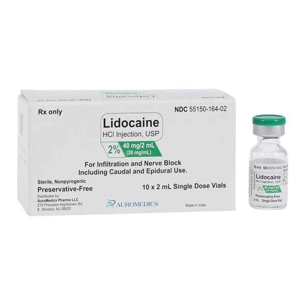 Lidocaine HCl Injection 2% Preservative Free SDV 2mL 10/Bx