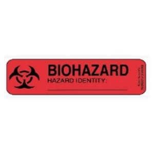 Label {Biohazard Identity} Red .5x1.5" 640/Rl 640/Rl