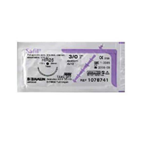 Safil Suture 4-0 27" Polyglycolic Acid Braid DSMP24 Undyed 36/Bx