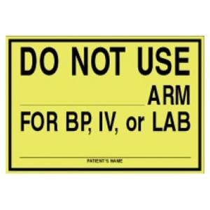 Label DO NOT USE ARM 8x5.25" Fl Yellow 50/Pk 50/Pk