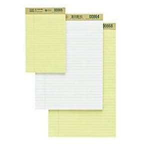 Canary Legal Ruled Pads 50 Sheets 8.5 in x 11.75 in 12/Bx