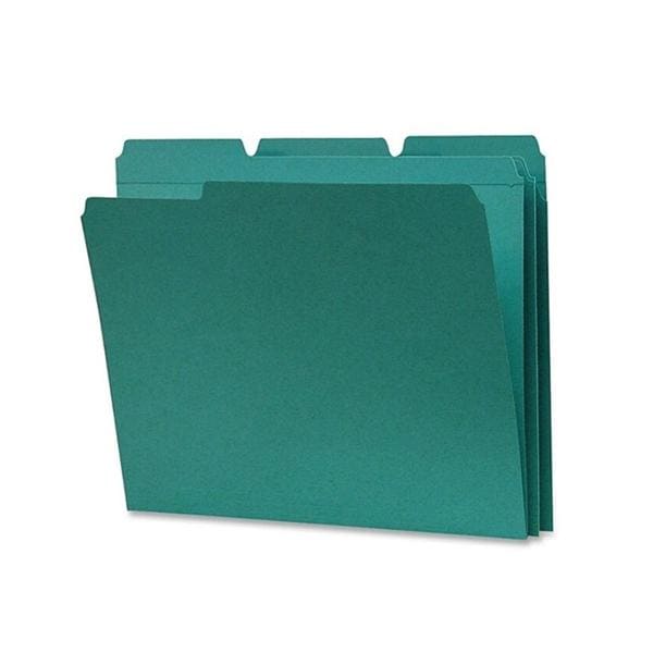 Smead 1/3-Cut 2-Ply Color File Folders Letter Size Teal 100/Box 100/Bx