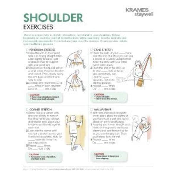 Shoulder Exercises Educational English Brochure Ea